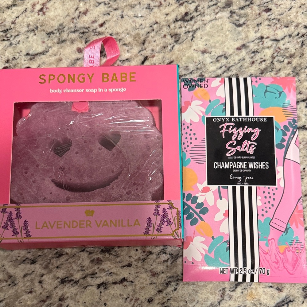 Lavender Vanilla Body Cleanser Soap in a Sponge - Pink